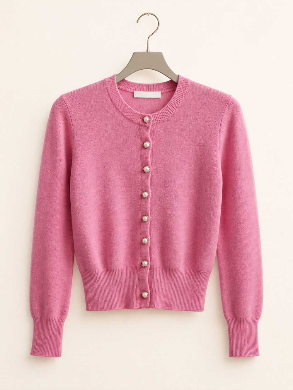 Zara pink knit cardigan with decorative buttons